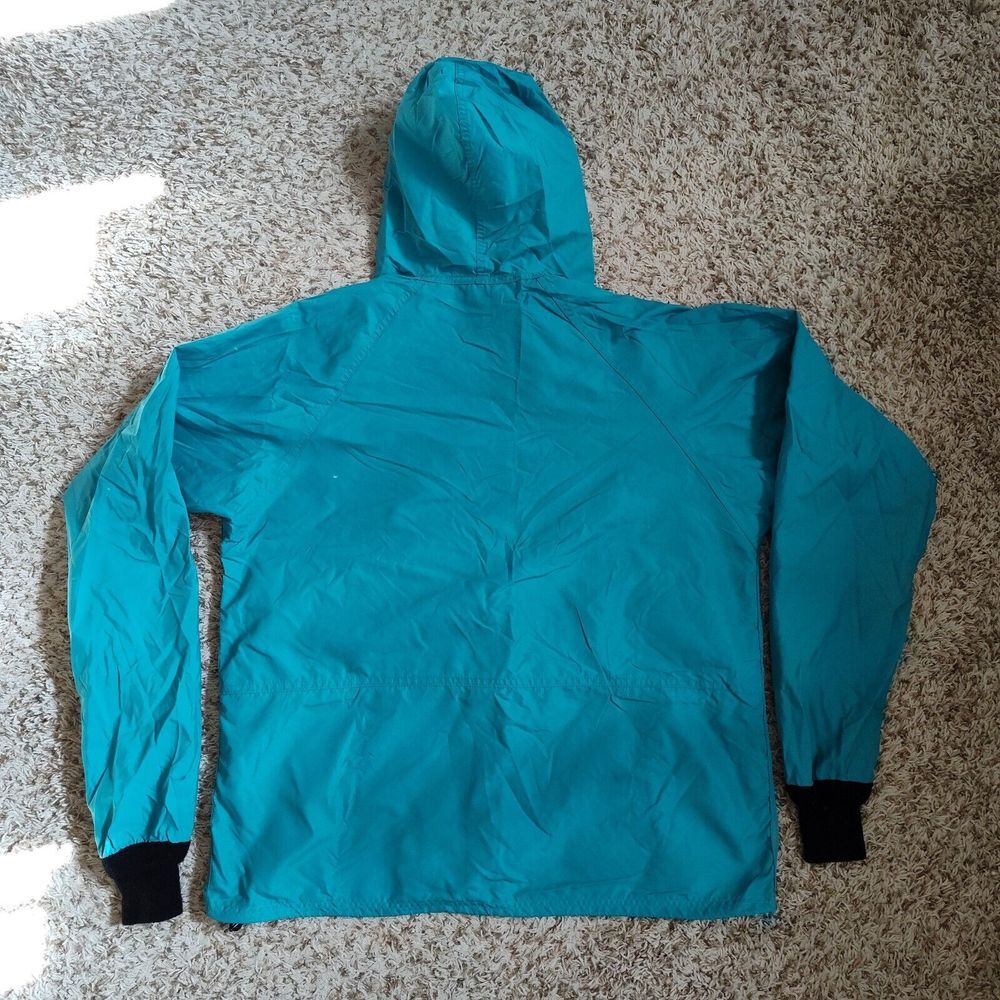 Woolrich Windbreaker Sz L Teal Long Sleeve Hooded Jacket - Picture 11 of 11
